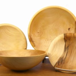 “Elder Joseph” Hand-turned Maple Bowls