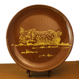 Redware Pig Plate