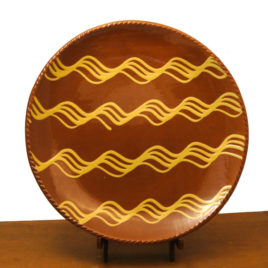 Redware Plate Knotty Waves