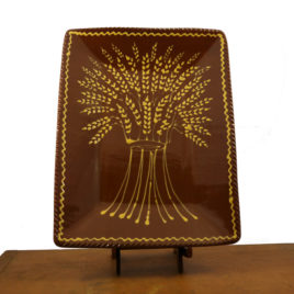 Redware Wheat Sheave Rectangular Platter by Henderson's Redware