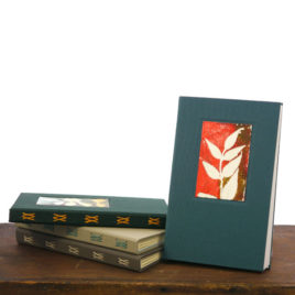 Hardcover Handmade Blank Book with Shaker Botanical Monoprint