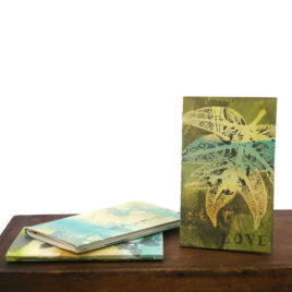 Softcover Handmade Blank Book with Shaker Botanical Monoprint