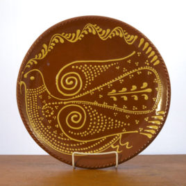 Redware Dove of Peace Plate