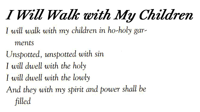 Lyrics - I Will Walk with My Children