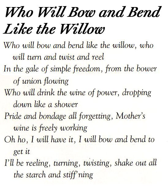 Lyrics - Who Will Bow and Bend Like the Willow
