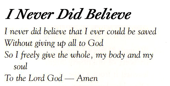 Lyrics - I Never Did Believe