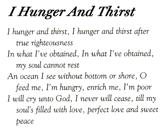 Lyrics - I Hunger and Thirst