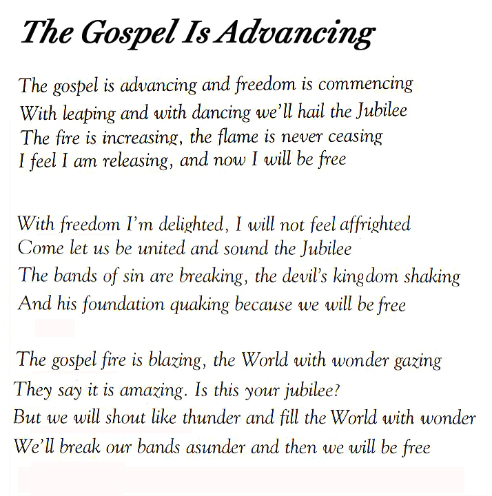 Lyrics - The Gospel Is Advancing