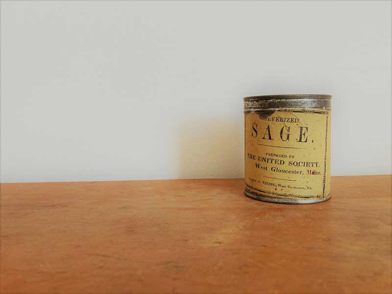 Sabbathday Lake Shaker Herbs Antique Sage Tin Sabbathday Lake Shaker Herbs Antique Sage Tin