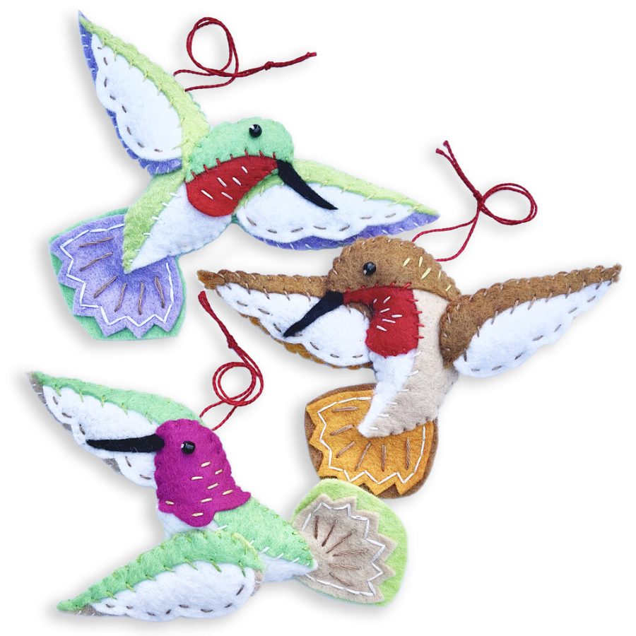 Heidi Boyd Hummingbird Ornament Whimsy Kit - Stitched Felt