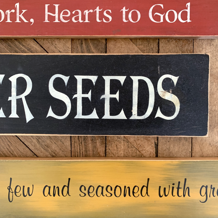 Primitive Handmade Shaker Signs by Pat Martin
