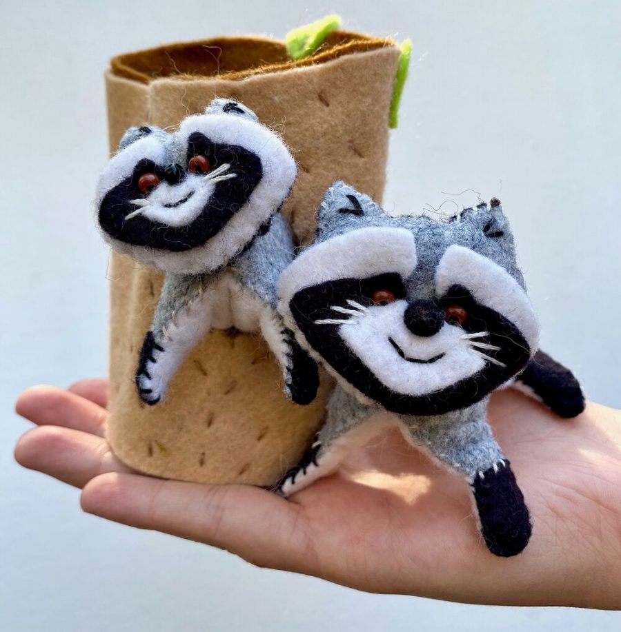 Heidi Boyd Raccoons Whimsy Kit - Stitched Felt