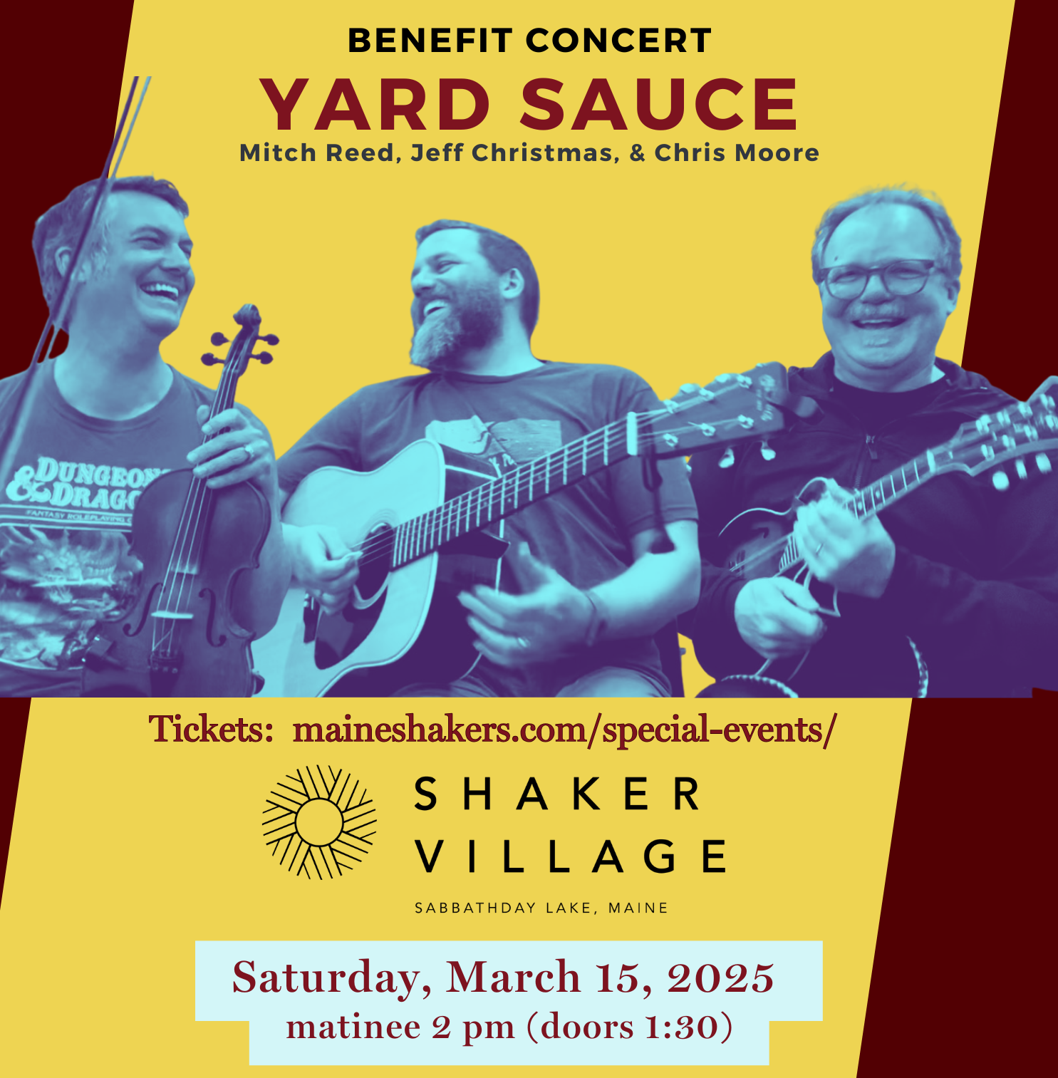 Benefit Concert: Yard Sauce – Jeff Christmas, Chris Moore, & Mitch Reed