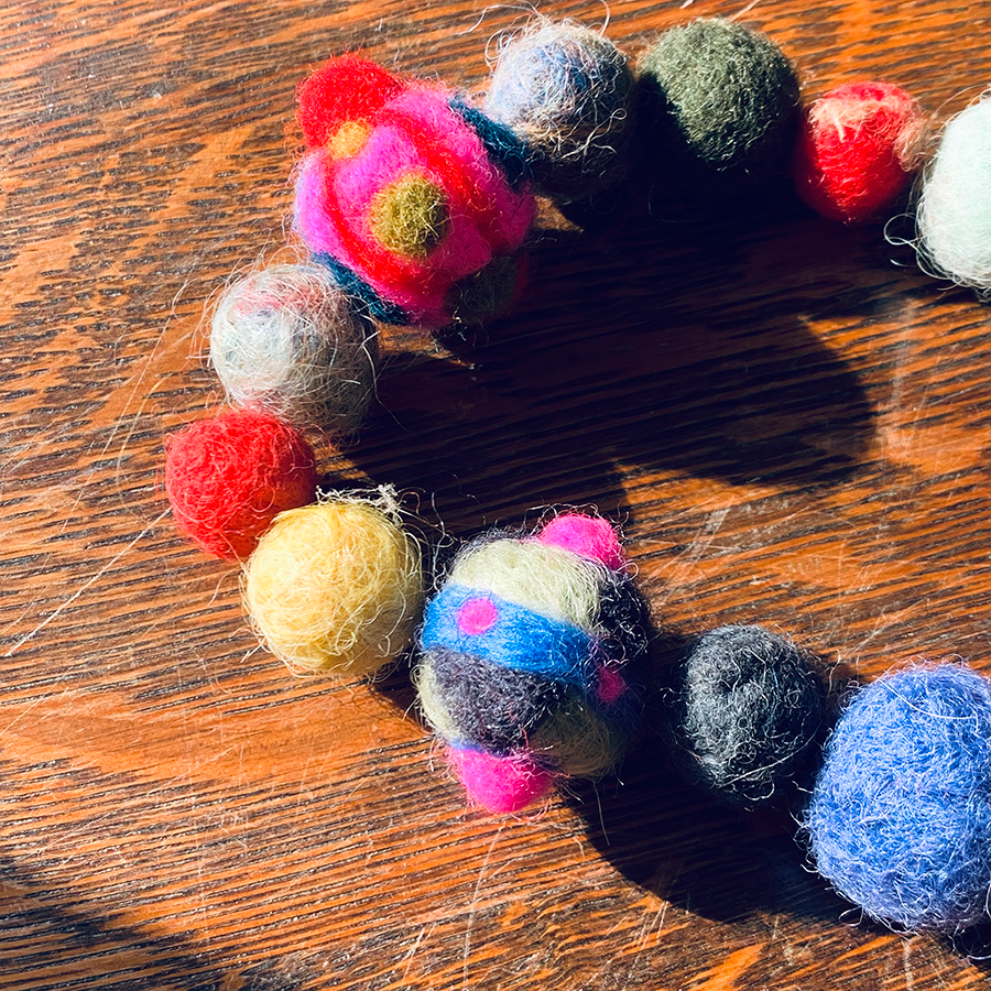Needle Felted Garland by Betsey Leslie