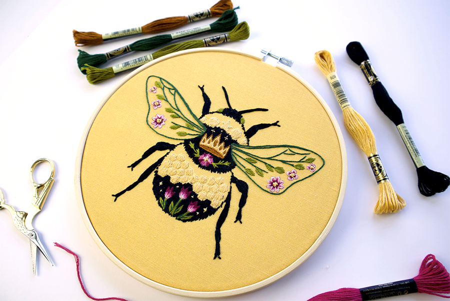 Bee - Bugbroidery Workshop with Gabrielle Stratmann at Shaker Village