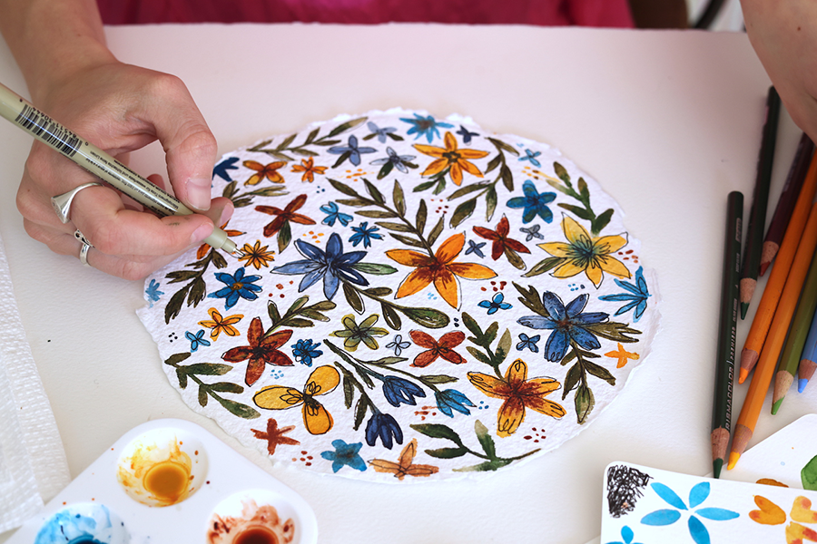 Watercolor Florals Made Simple Workshop with Gabrielle Stratmann at Shaker Village