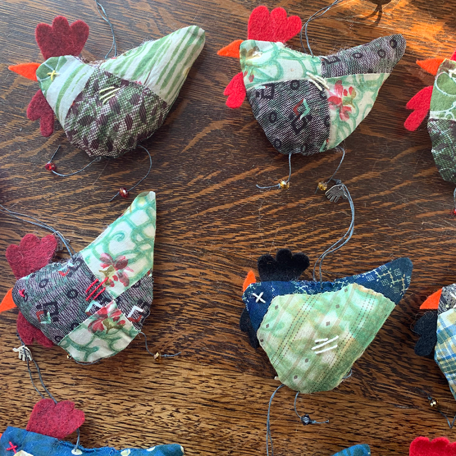 Chicken Ornament handmade by Bonnie Faulkner for Shaker Village
