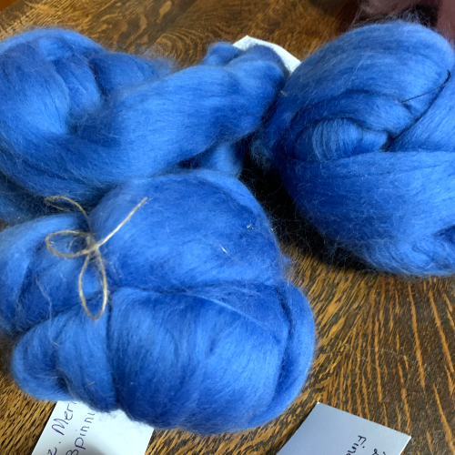 Blue Merino Wool Roving by Ewes to You, Betsey Leslie