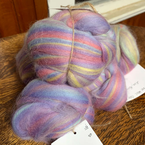 Pastel Rainbow Merino Wool Roving by Ewes to You, Betsey Leslie