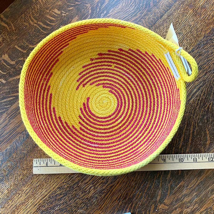 Colemama Creations Yellow and Red Rope Basket Bowl