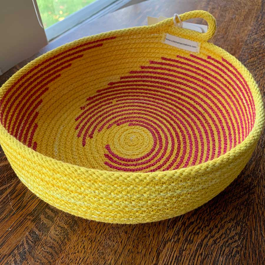 Colemama Creations Yellow and Red Rope Basket Bowl