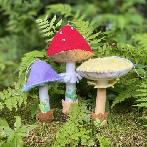 Whimsy Mushroom Ornament Stitch Felt Kit by Heidi Boyd