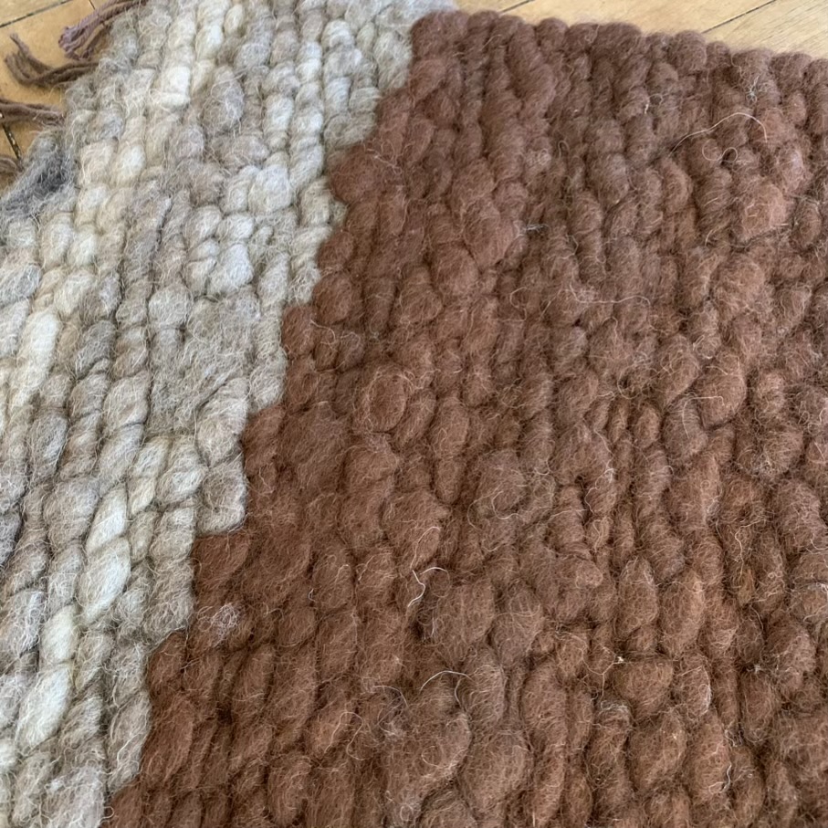 Alpaca Pet Mat Rug- Handmade on a peg loom by Kathleen Wentworth of Notta Lotta Farm