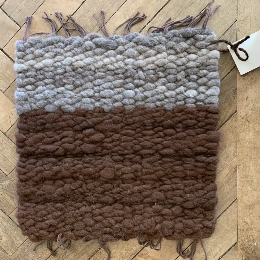 Alpaca Pet Mat Rug- Handmade on a peg loom by Kathleen Wentworth of Notta Lotta Farm