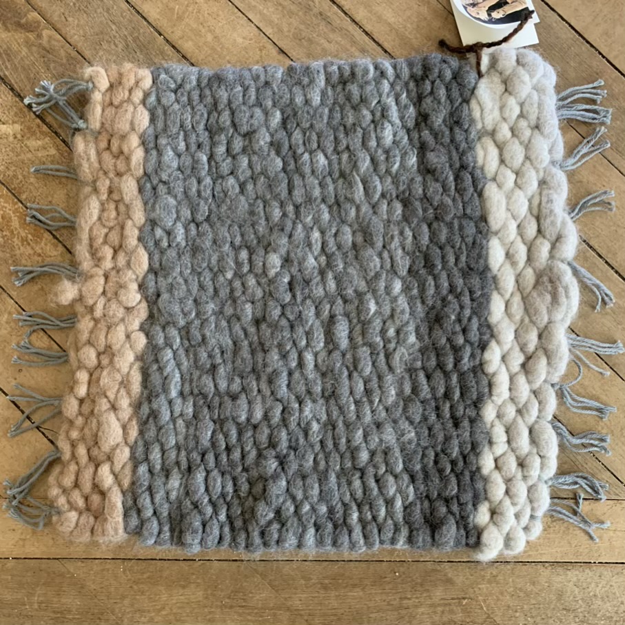 Alpaca Pet Mat Rug- Handmade on a peg loom by Kathleen Wentworth of Notta Lotta Farm