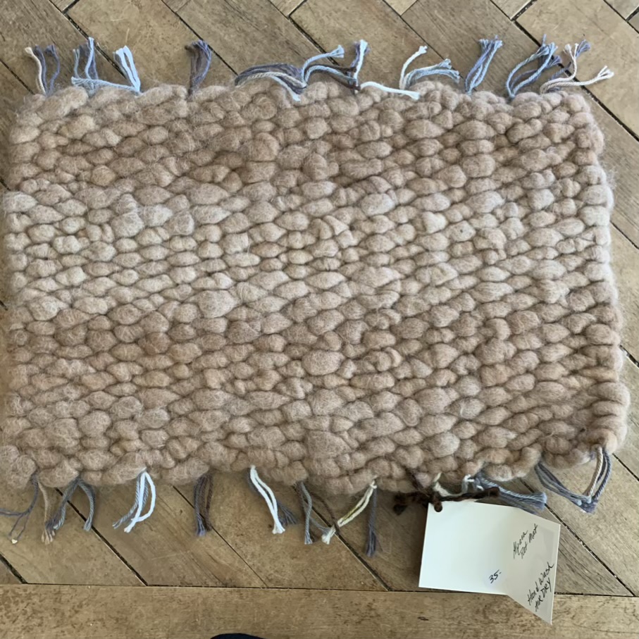 Alpaca Pet Mat Rug- Handmade on a peg loom by Kathleen Wentworth of Notta Lotta Farm
