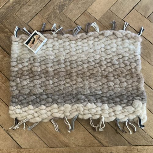 Alpaca Pet Mat Rug- Handmade on a peg loom by Kathleen Wentworth of Notta Lotta Farm