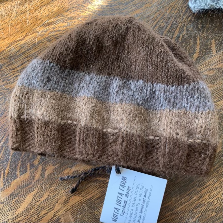 Alpaca Adult Beanie Hats by Notta Lotta Farm, Maine