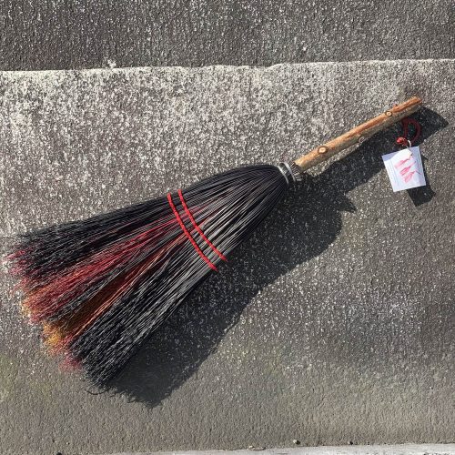 Black with Red & Orange Flat Broom by Zodi Brooms