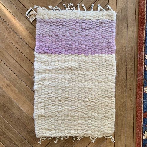 Alpaca Rug- Handmade on a peg loom by Kathleen Wentworth of Notta Lotta Farm