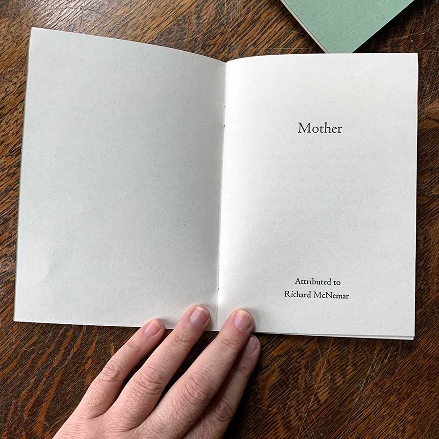 Mother Letterpress book by Grant House Press for Sabbathday Lake Shaker Village