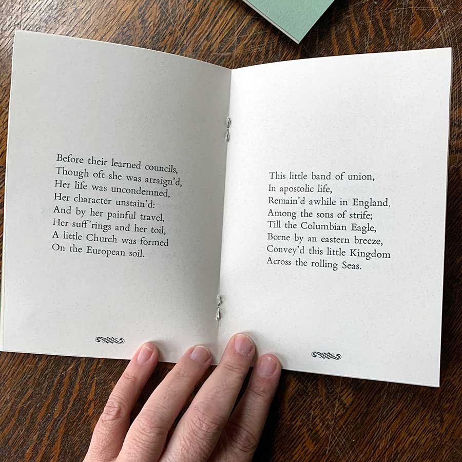 Mother Letterpress book by Grant House Press for Sabbathday Lake Shaker Village